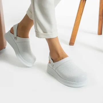 Genuine Leather Flat Comfort Clogs